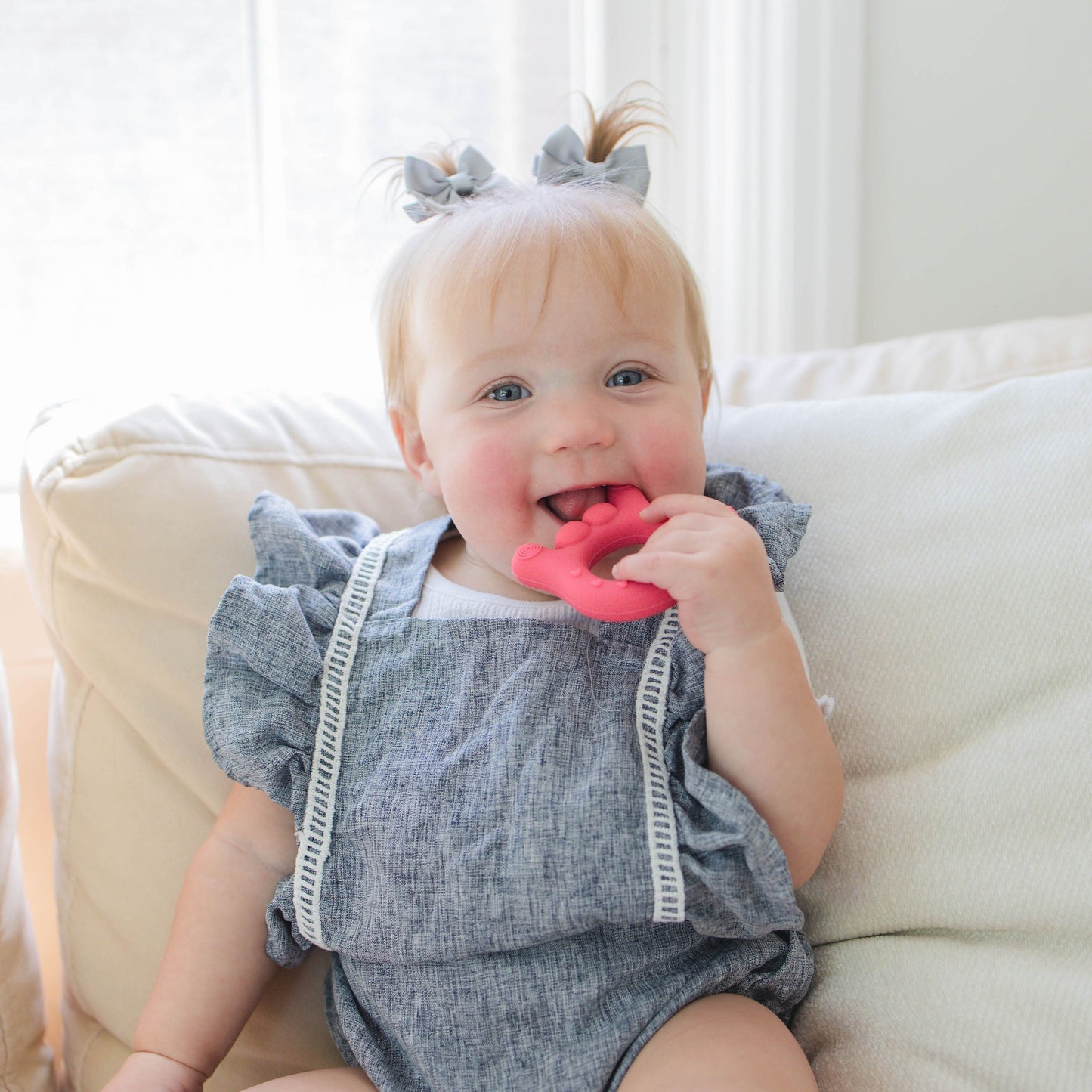 Hot Pink "I love you" Baby Teether