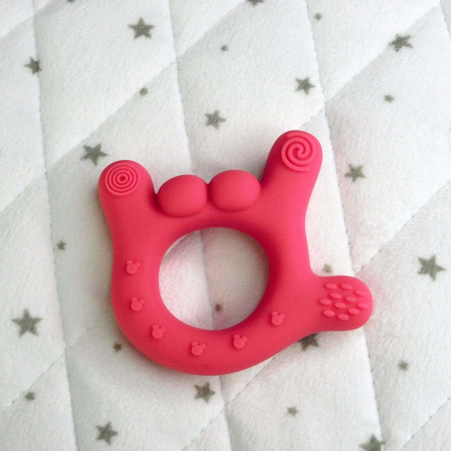 Hot Pink "I love you" Baby Teether