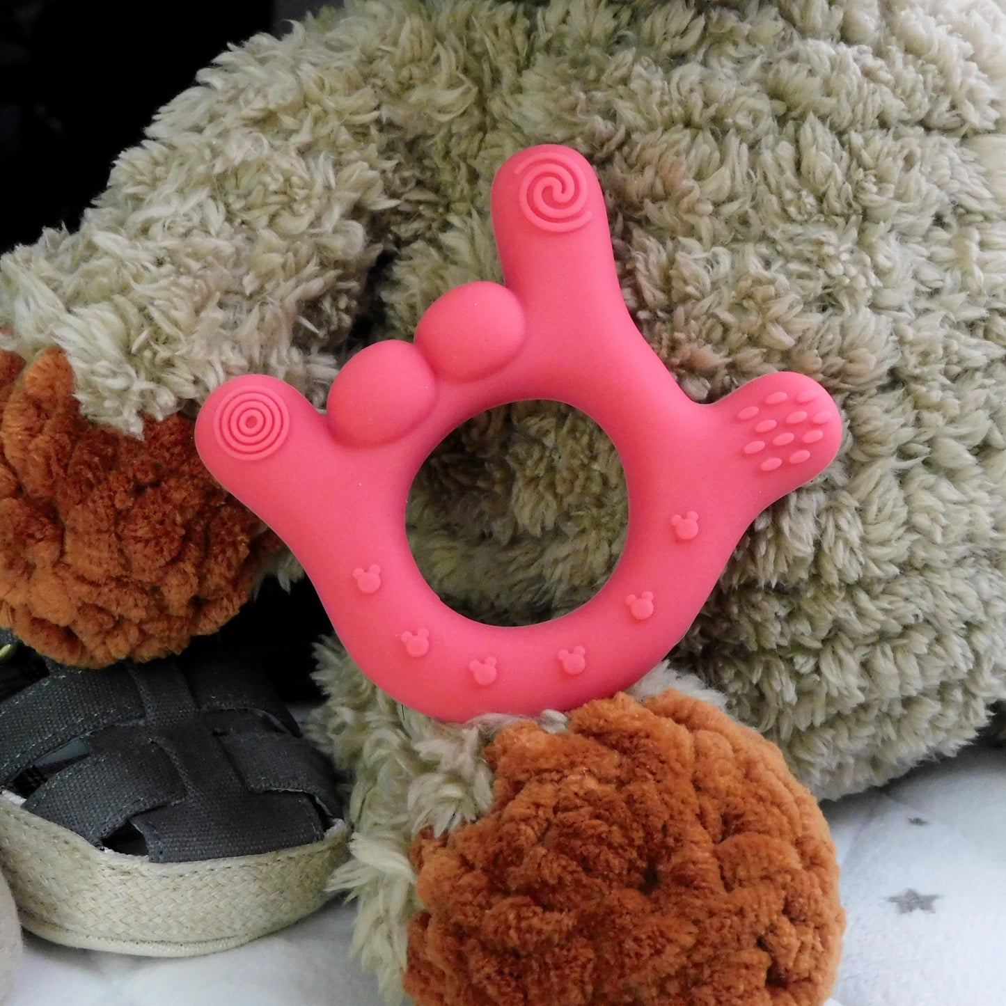 Hot Pink "I love you" Baby Teether