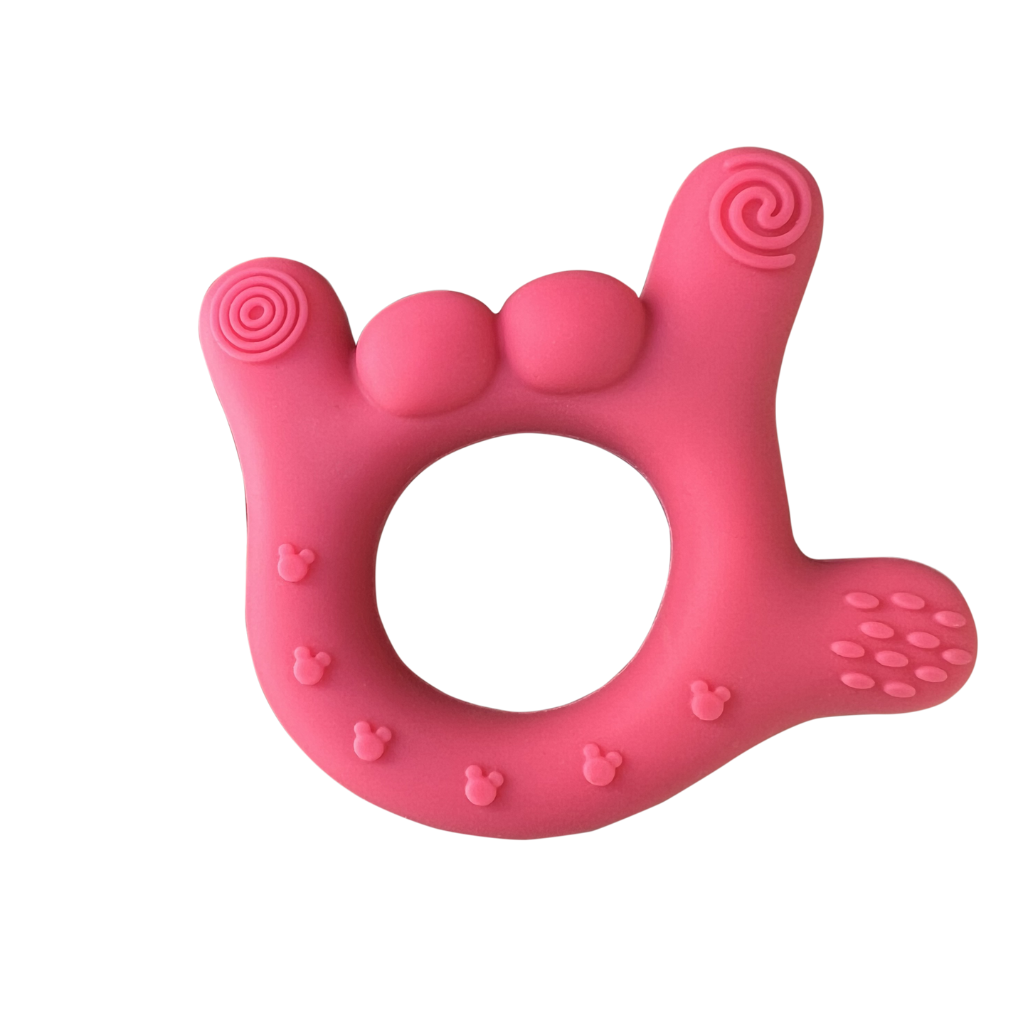 Hot Pink "I love you" Baby Teether