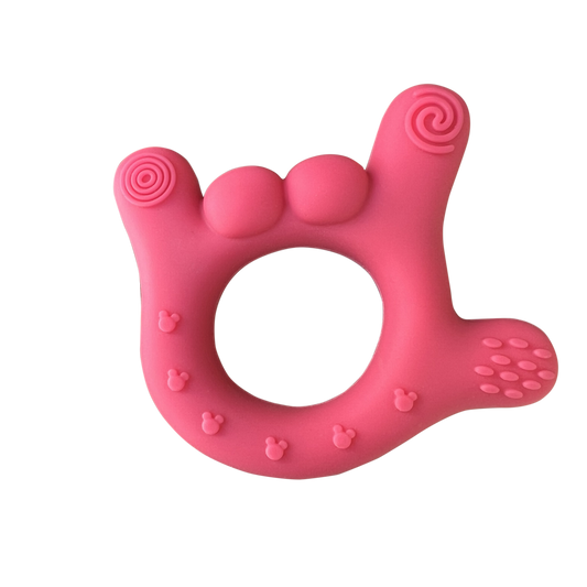 Hot Pink "I love you" Baby Teether