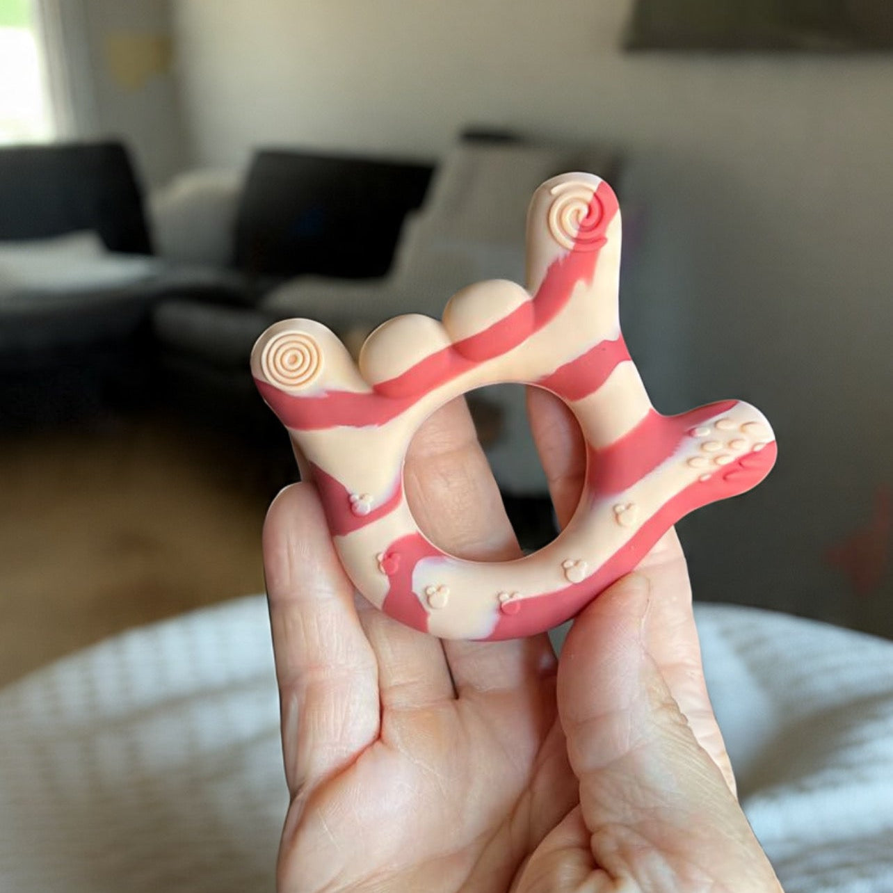 Wildberry Sandstone Tie-dye "I love you" baby Teether