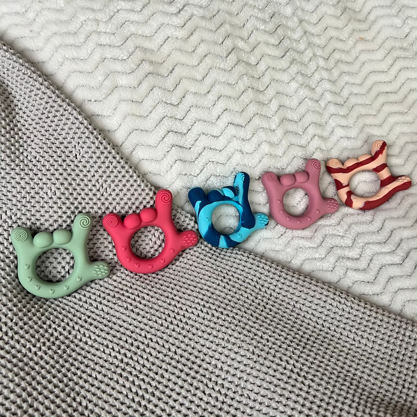 Wildberry Sandstone Tie-dye "I love you" baby Teether