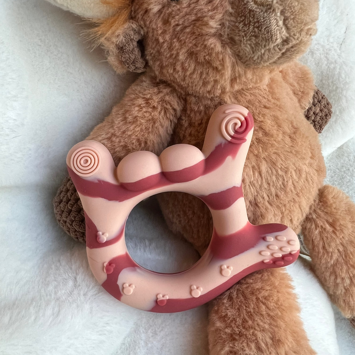 Wildberry Sandstone Tie-dye "I love you" baby Teether
