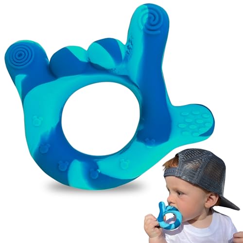 Ocean Blue Tie-dye "I love you" baby Teether